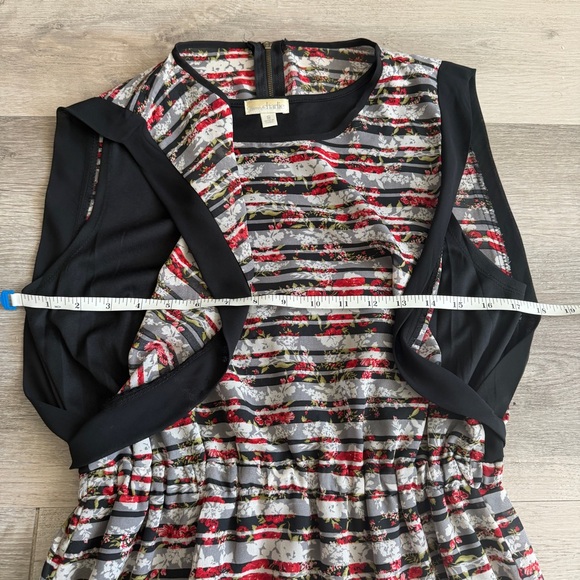 Charming Charlie Stripe Floral Sleeveless Dress - Black, Red, White S chic - Picture 3 of 9